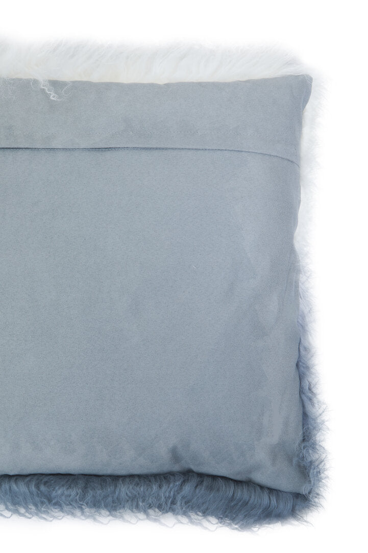 Oakridge Mongolian Fur Ombre Cushion – Grey (Square)