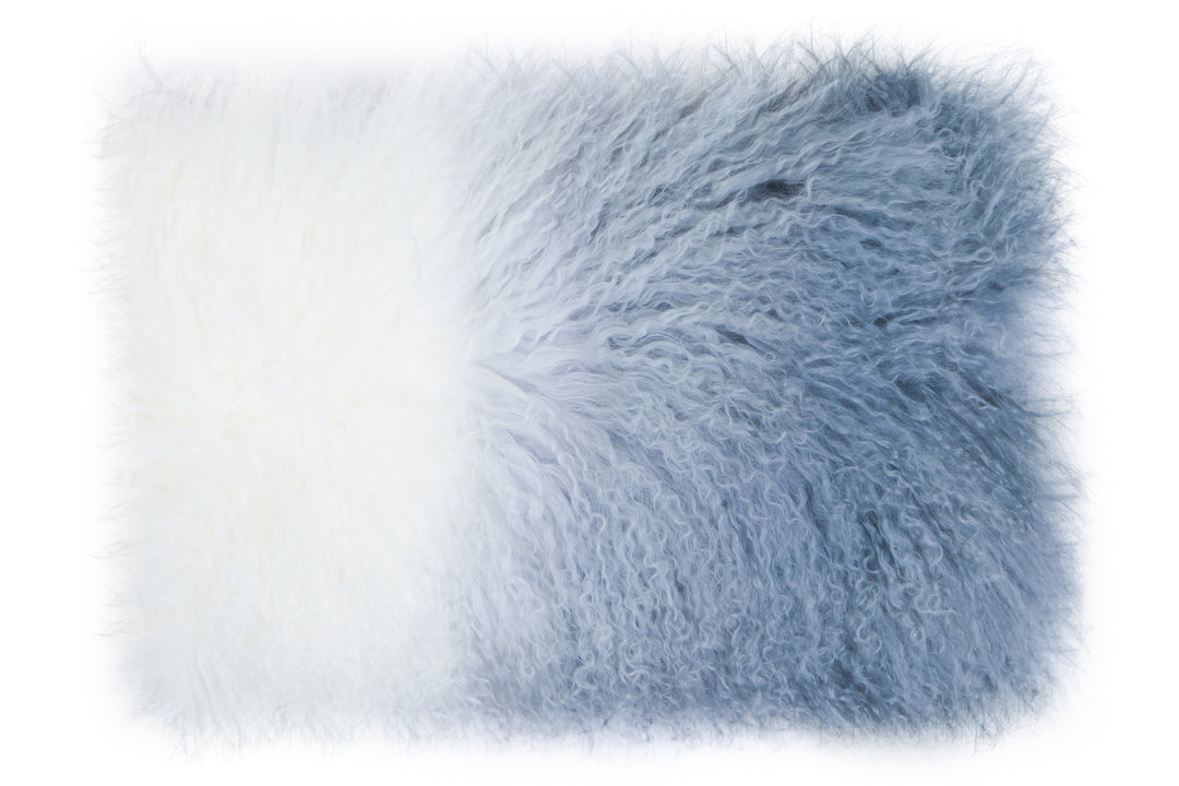Bosie Mongolian Fur Grey Ombre Cushion – Rectangular