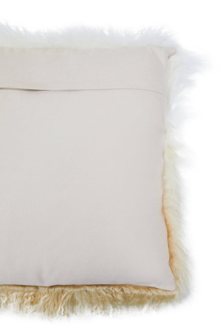 Bosie Mongolian Fur Natural Ombre Cushion – Square