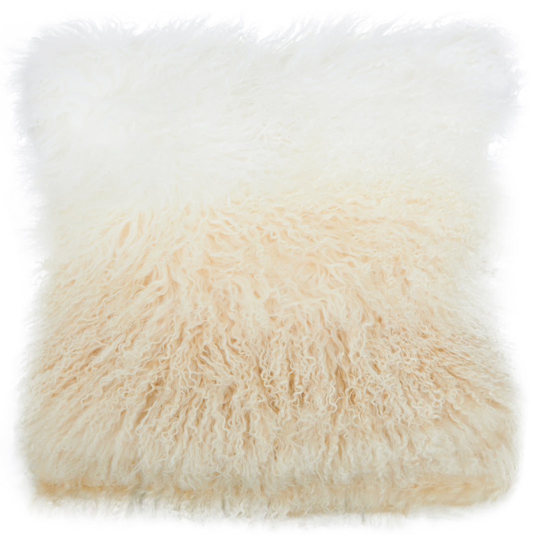 Bosie Mongolian Fur Natural Ombre Cushion – Square