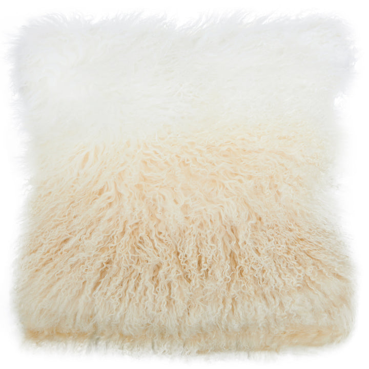 Bosie Mongolian Fur Natural Ombre Cushion – Square