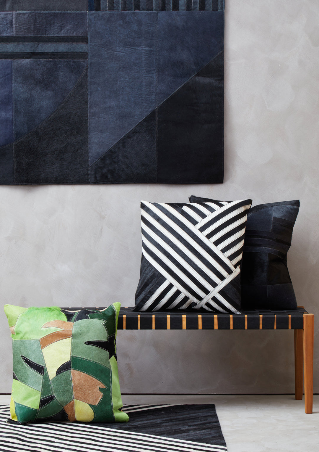 Safira Cushion in Botanical Print Suede