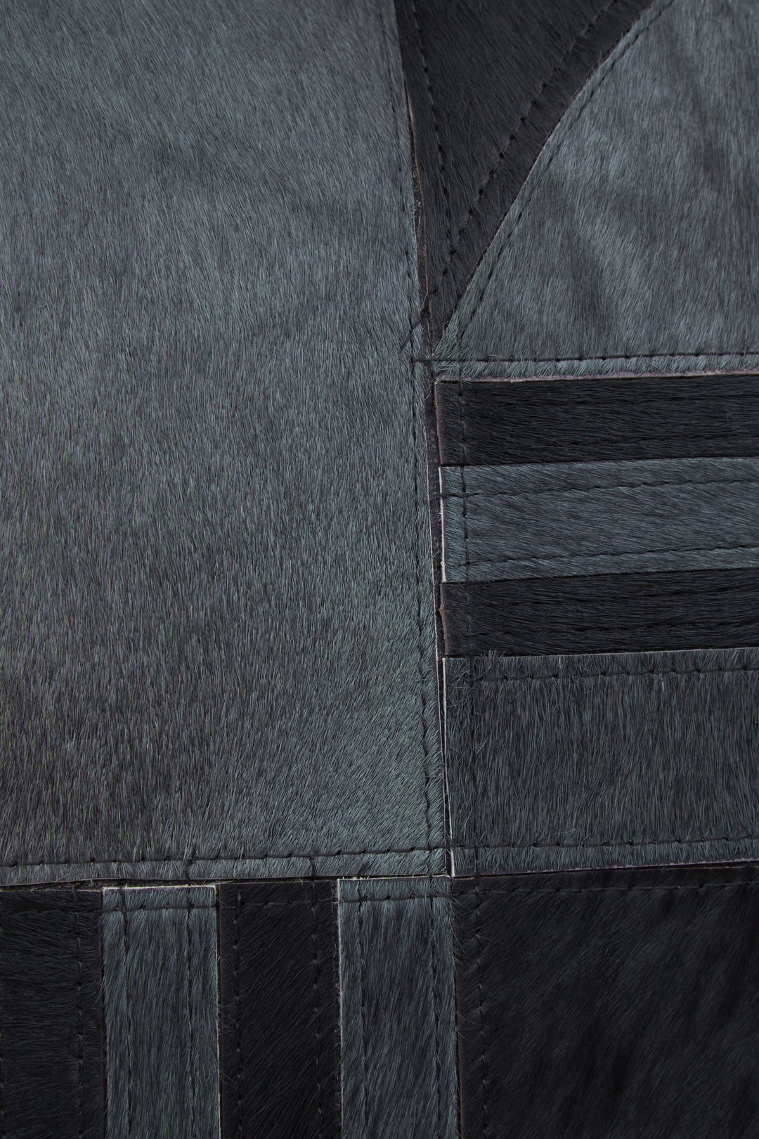 Bosie Safira Cushion in Black and Grey Leather with Deco Print