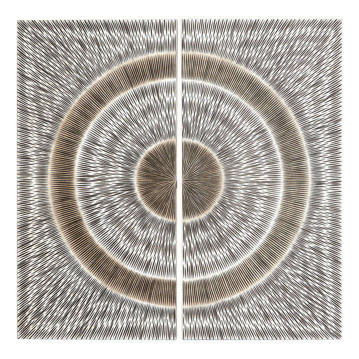 Modello Wall Art with Silver Wood Carving Design