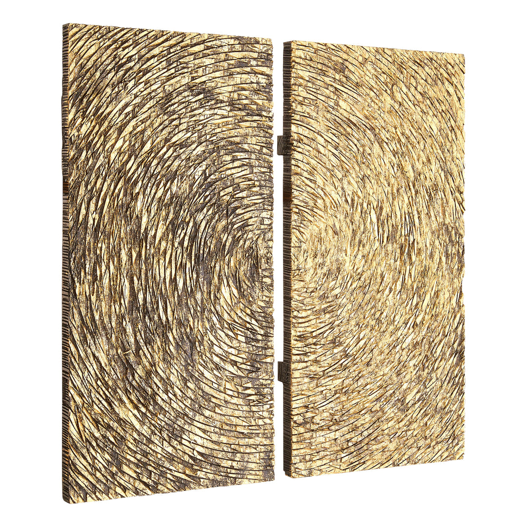 Modello Wall Art with Wood Carving in Gold Finish