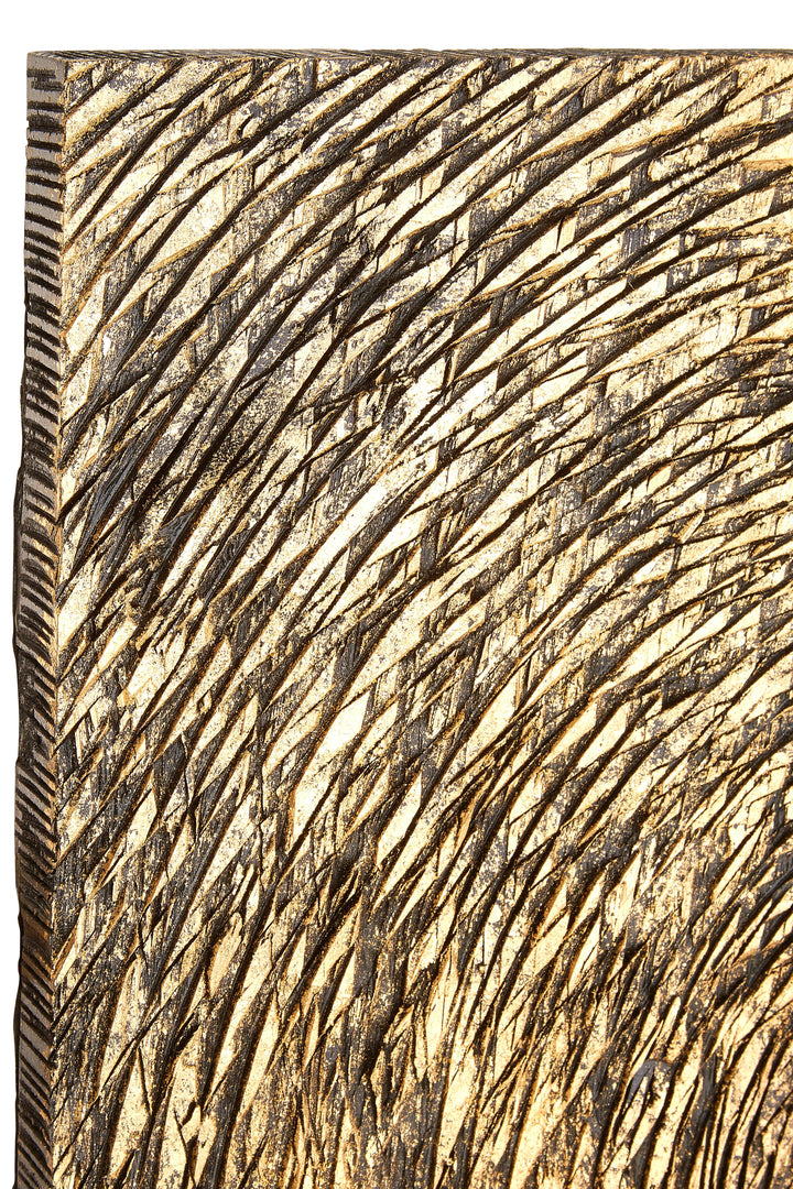 Modello Wall Art with Wood Carving in Gold Finish