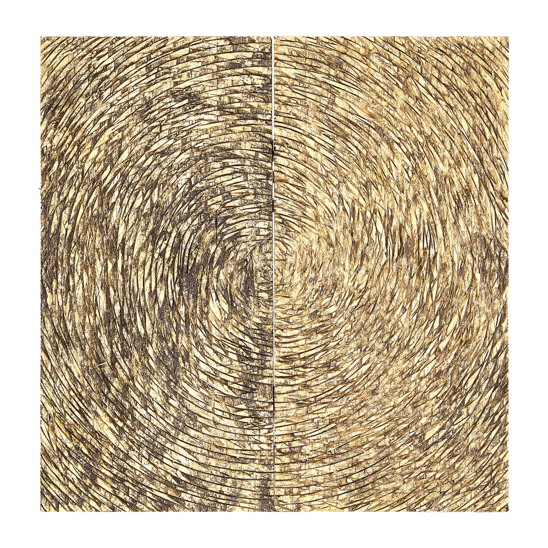 Modello Wall Art with Wood Carving in Gold Finish