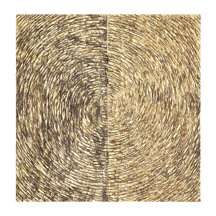 Modello Wall Art with Wood Carving in Gold Finish