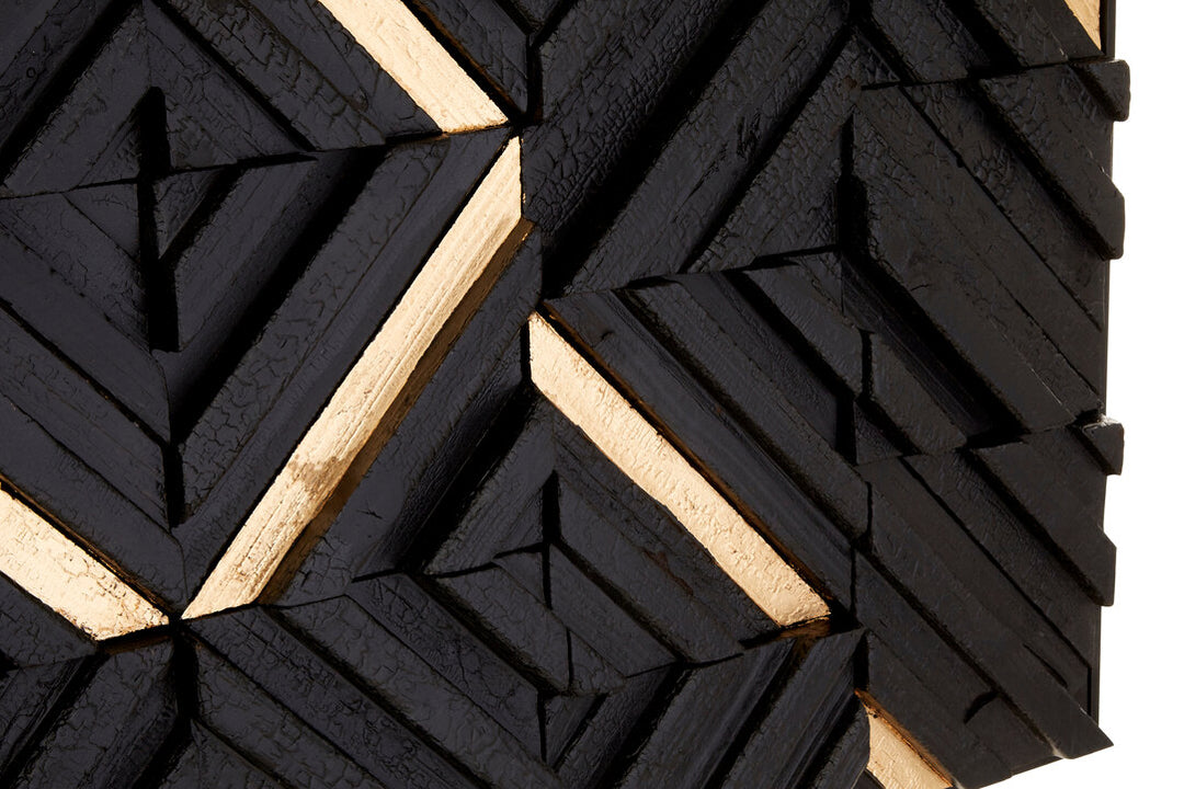 Horizon Wood Carving Wall Art – Black