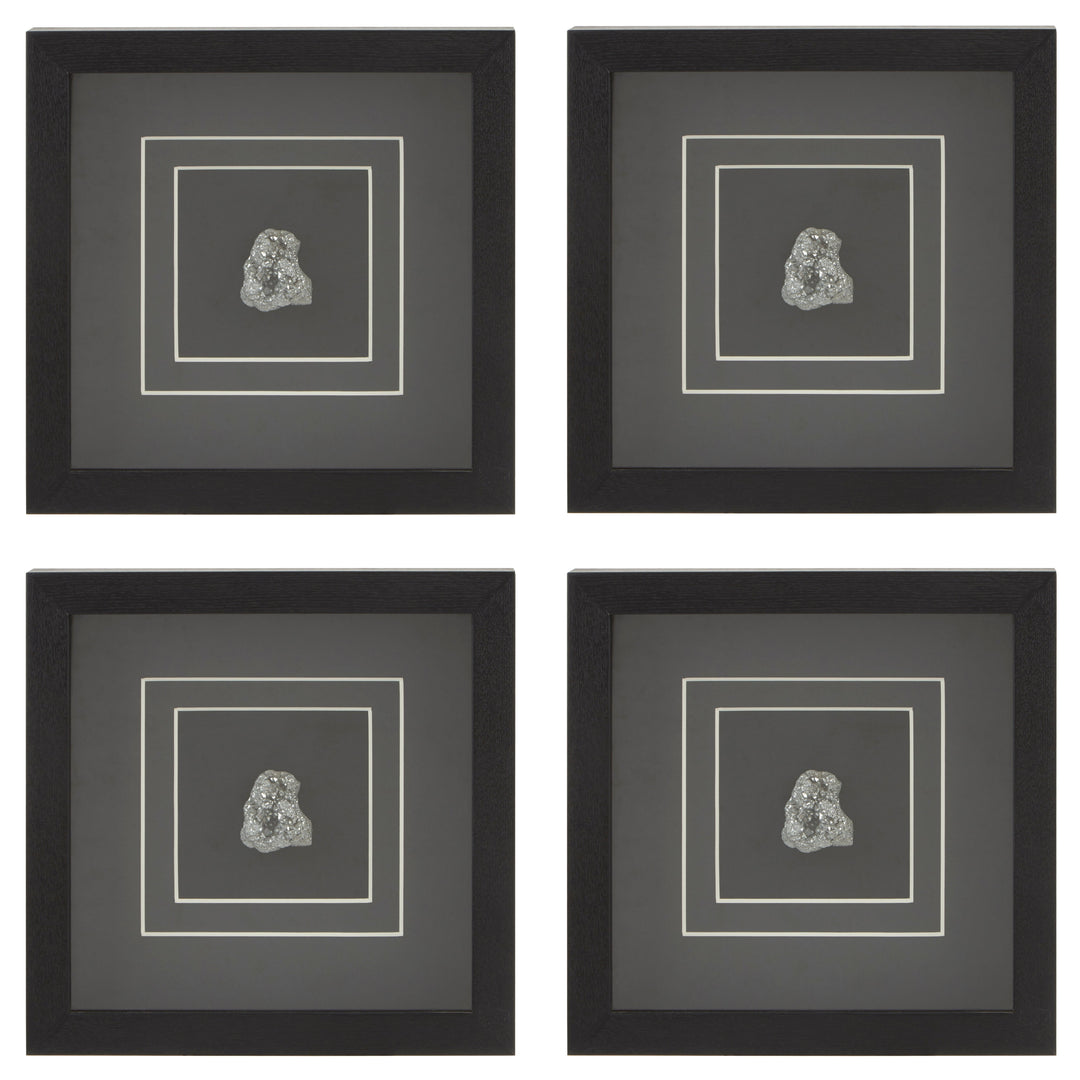 Nason Wall Art – Set of Four with Silver Stone Design