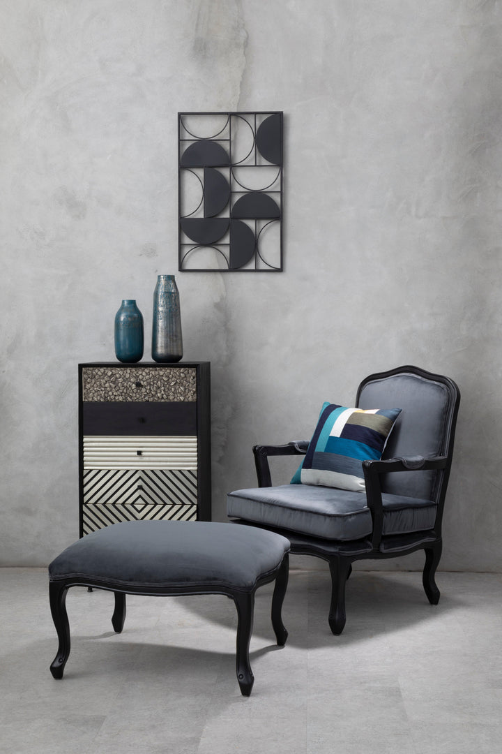 Trento Semicircle Wall Art in Black Finish