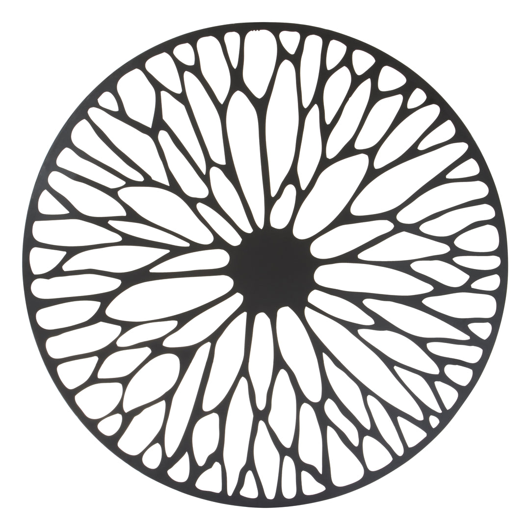 Trento Wall Art with Large Black Floral Design