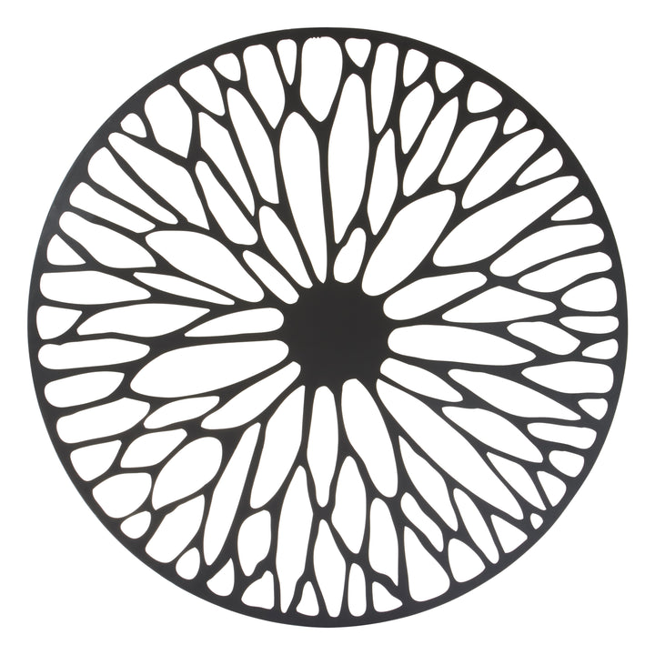 Trento Wall Art with Large Black Floral Design