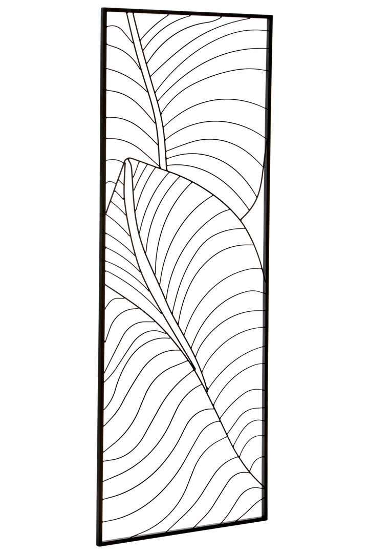Whisper Wall Art – Black Leaf Design (Large)