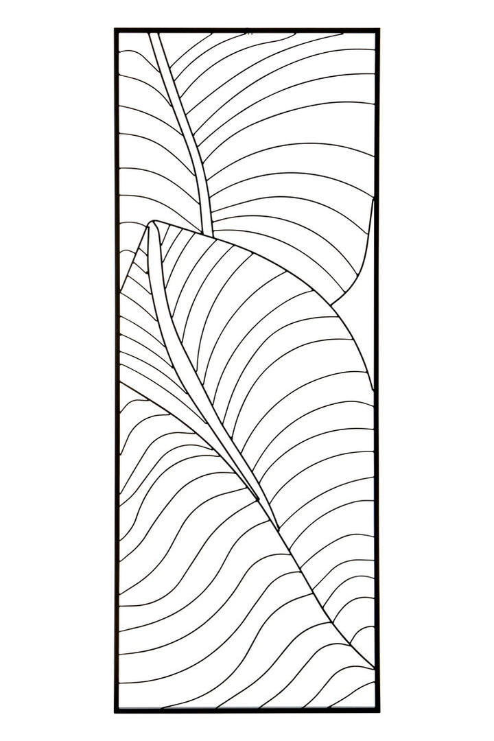 Whisper Wall Art – Black Leaf Design (Large)