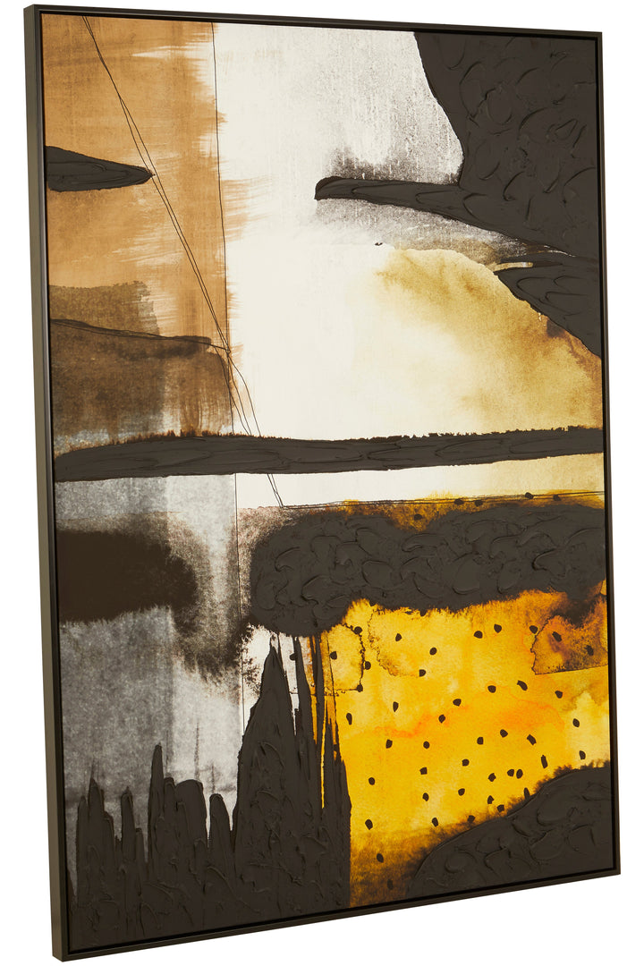 Astratto Wall Art in Black and Ochre Tones