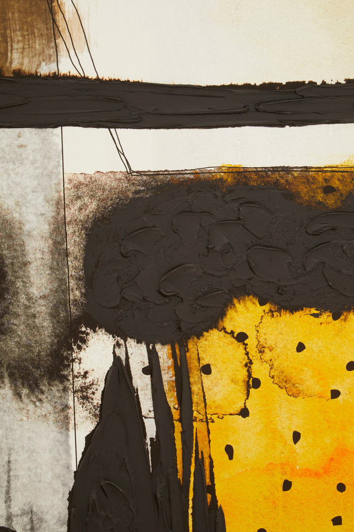 Astratto Wall Art in Black and Ochre Tones