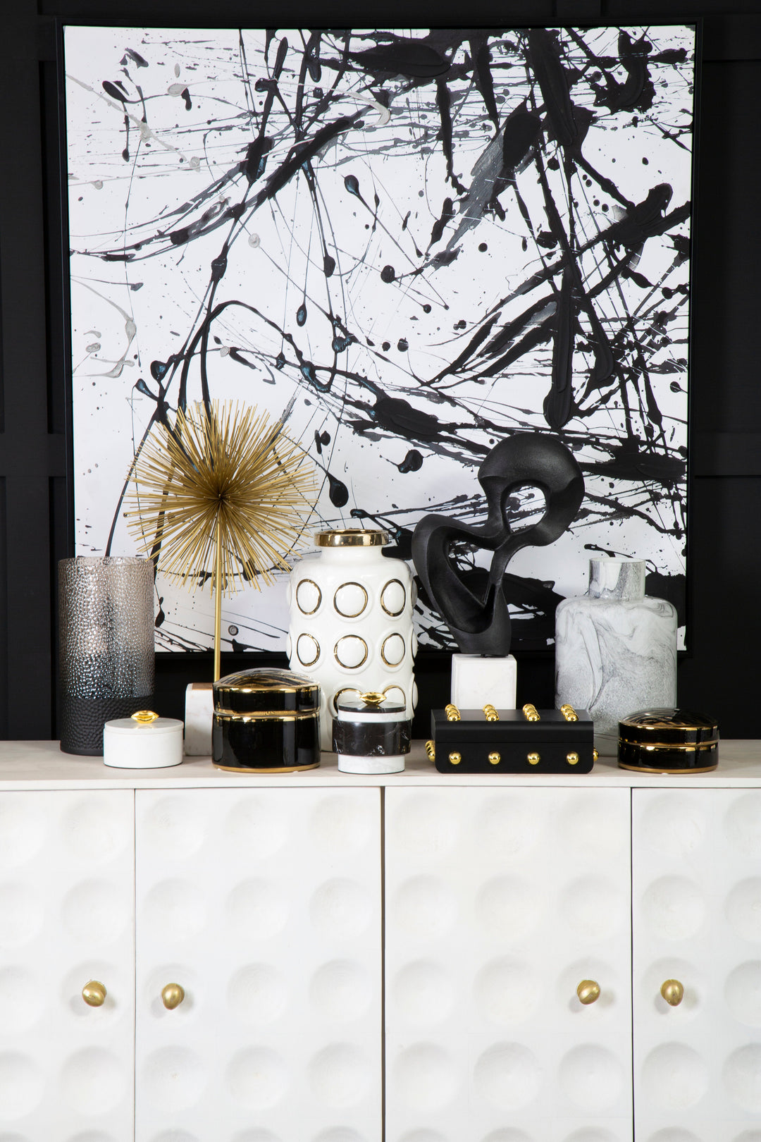 Astratto Wall Art in Black and White Tones