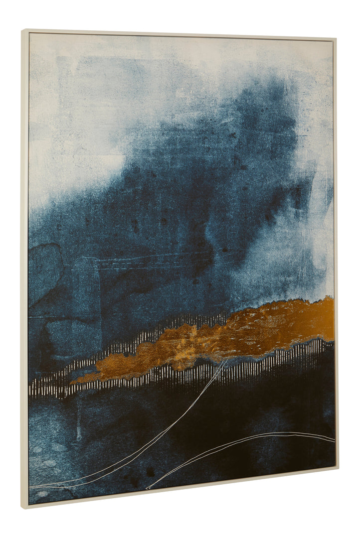 Astratto Wall Art in Blue and Gold Tones