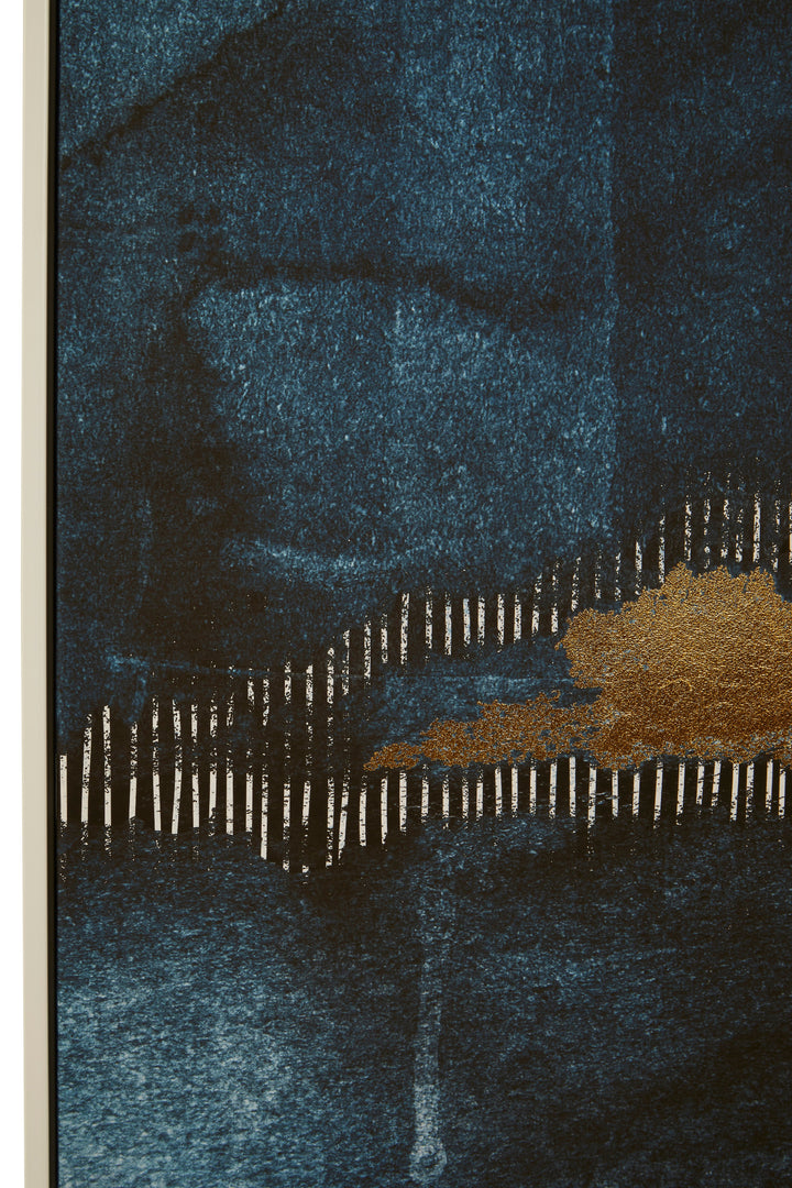 Astratto Wall Art in Blue and Gold Tones