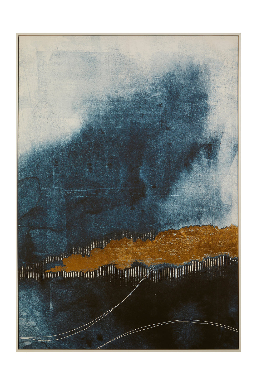 Astratto Wall Art in Blue and Gold Tones