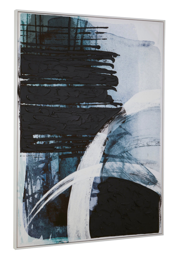 Astratto Wall Art in Blue and Black Tones
