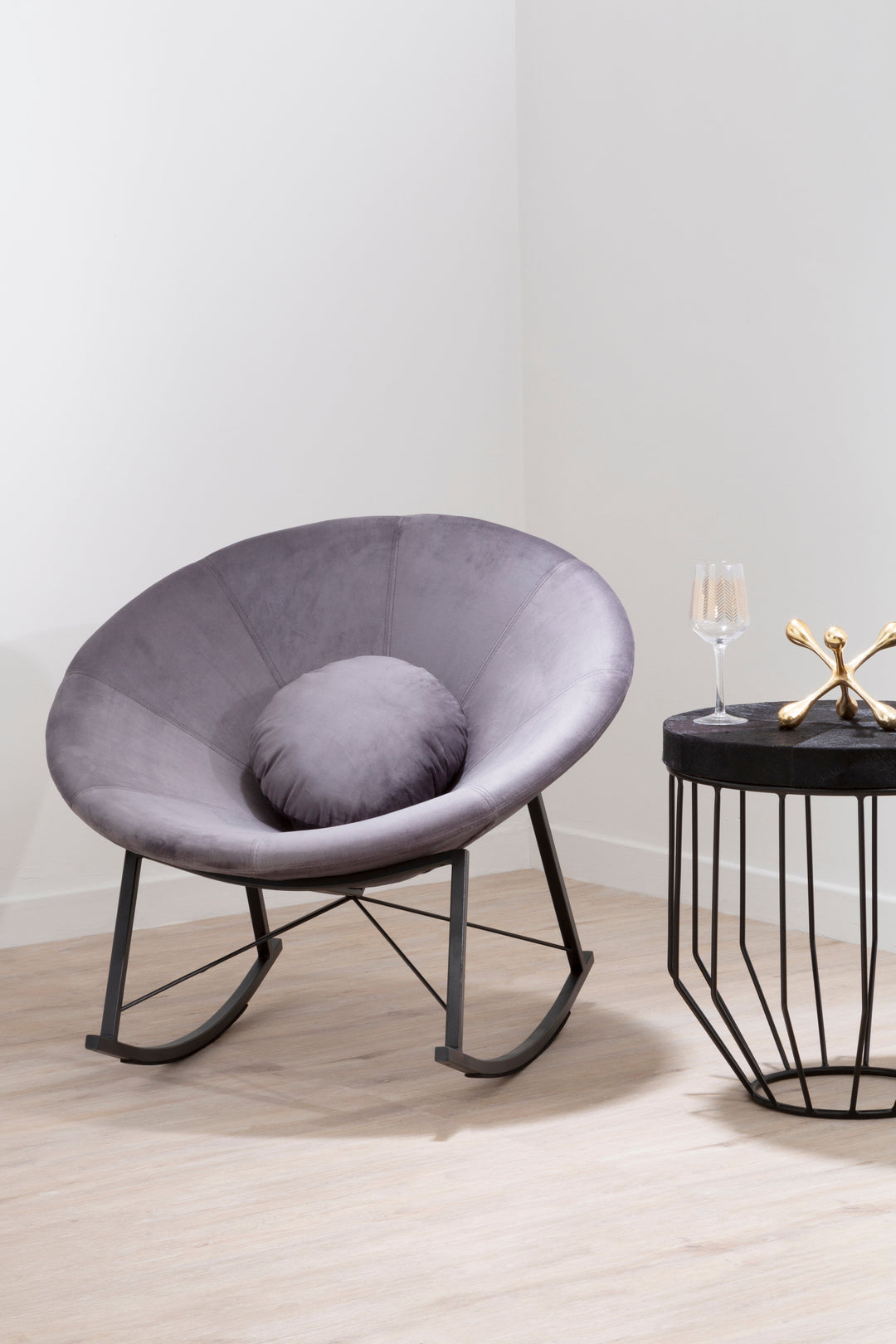 Arto Grey Conic Rocking Chair