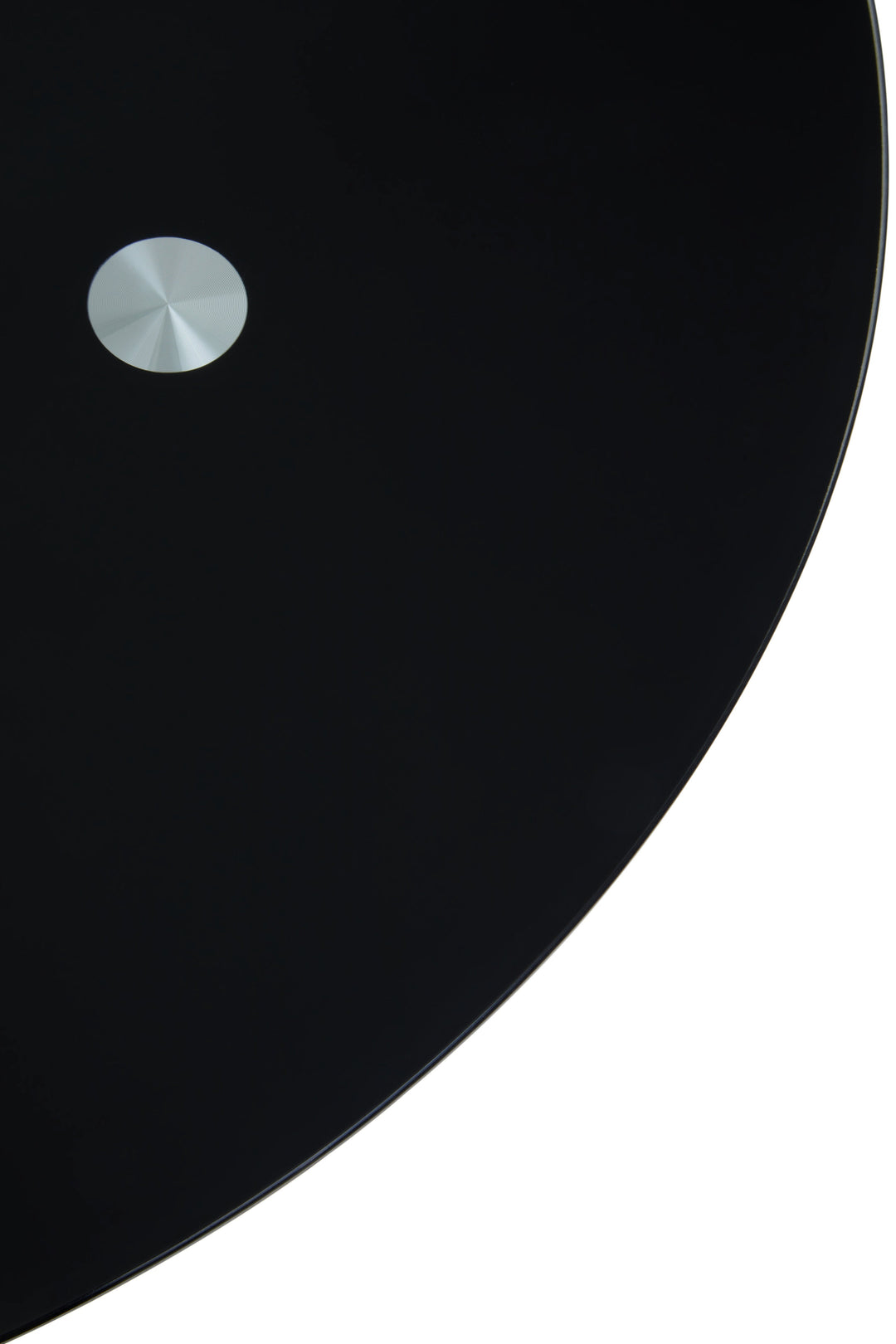 Anzio Dining Table with Black Glass Top and Gold Hourglass Base