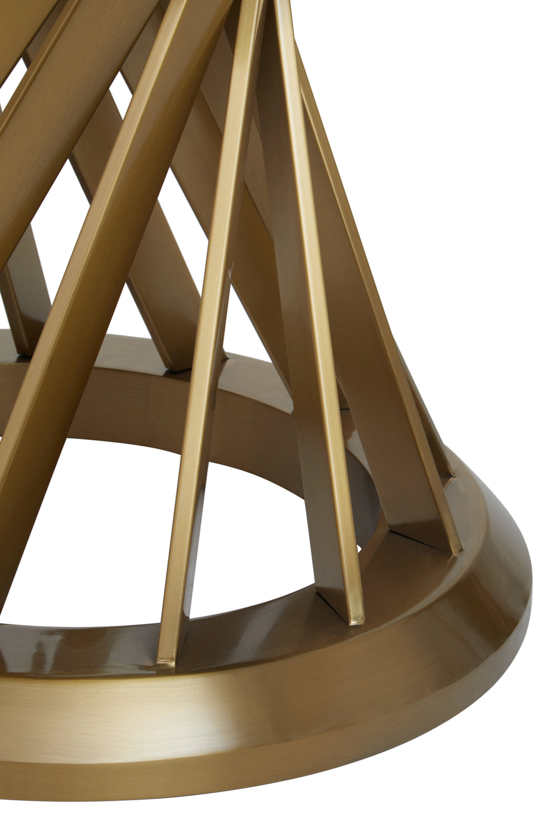 Anzio Dining Table with Black Glass Top and Gold Hourglass Base