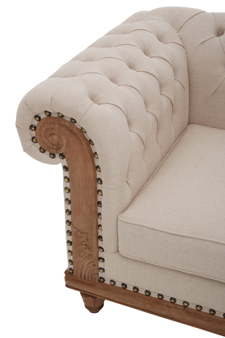 Terra Cream Upholstered Chesterfield Chair