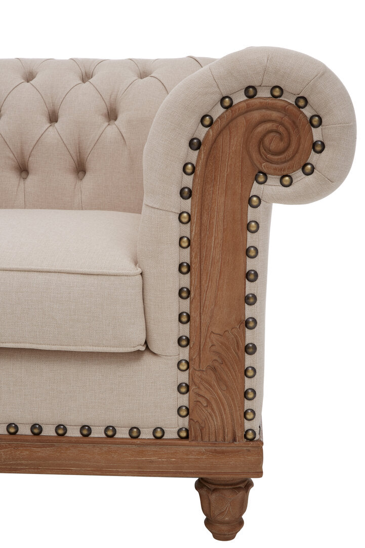 Terra Cream Upholstered Chesterfield Chair