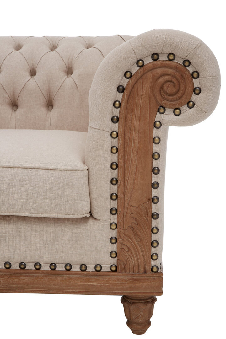 Terra Cream Upholstered Chesterfield Chair