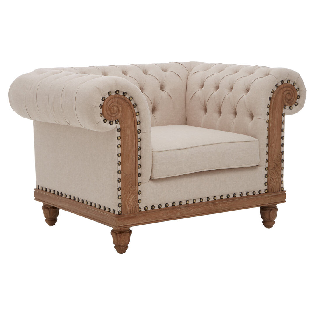 Terra Cream Upholstered Chesterfield Chair
