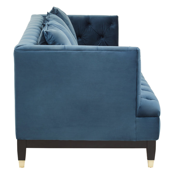 Sefira Three-Seater Navy Fabric Sofa