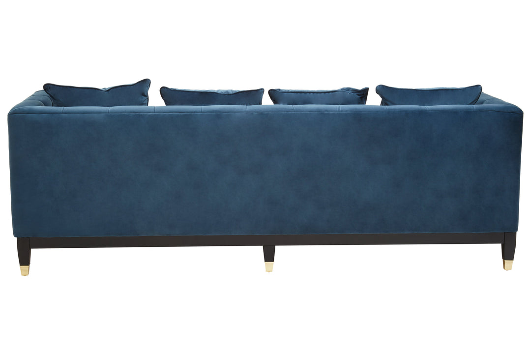 Sefira Three-Seater Navy Fabric Sofa