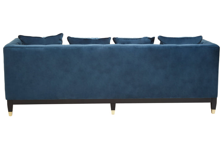 Sefira Three-Seater Navy Fabric Sofa