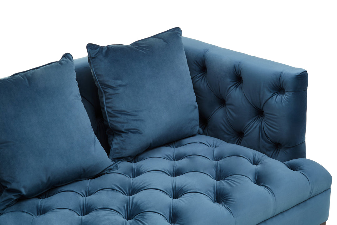 Sefira Three-Seater Navy Fabric Sofa