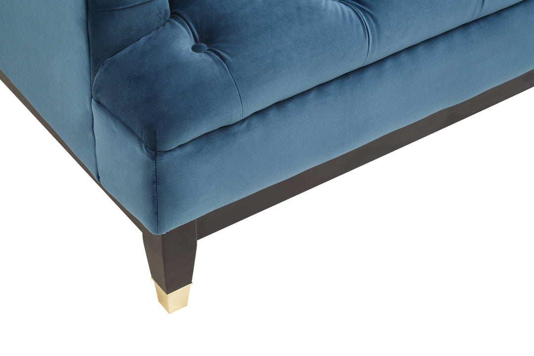 Sefira Three-Seater Navy Fabric Sofa