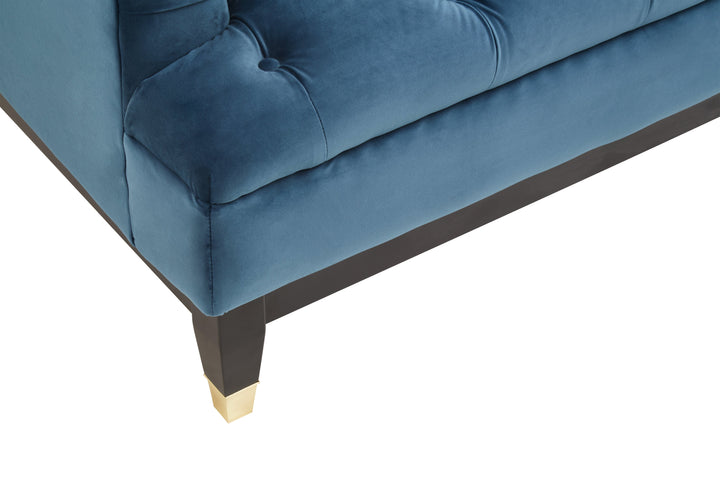 Sefira Three-Seater Navy Fabric Sofa