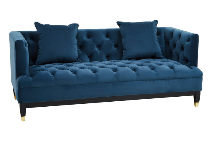 Sefira Two-Seater Navy Fabric Sofa