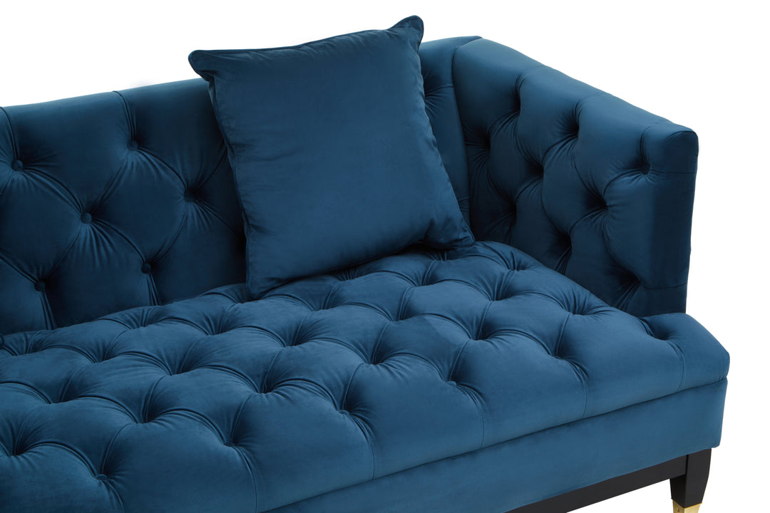 Sefira Two-Seater Navy Fabric Sofa