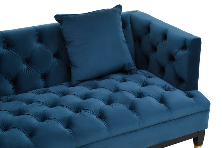 Sefira Two-Seater Navy Fabric Sofa