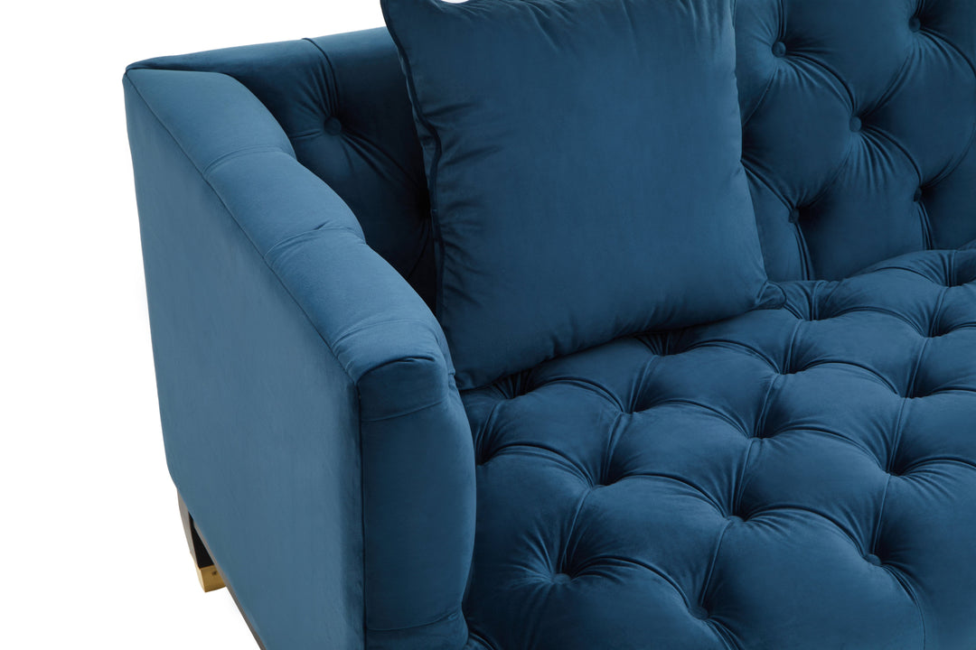 Sefira Two-Seater Navy Fabric Sofa