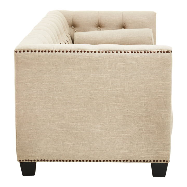 Surina Three-Seater Stone Fabric Sofa