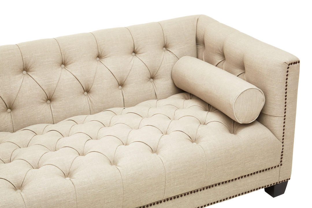 Surina Three-Seater Stone Fabric Sofa