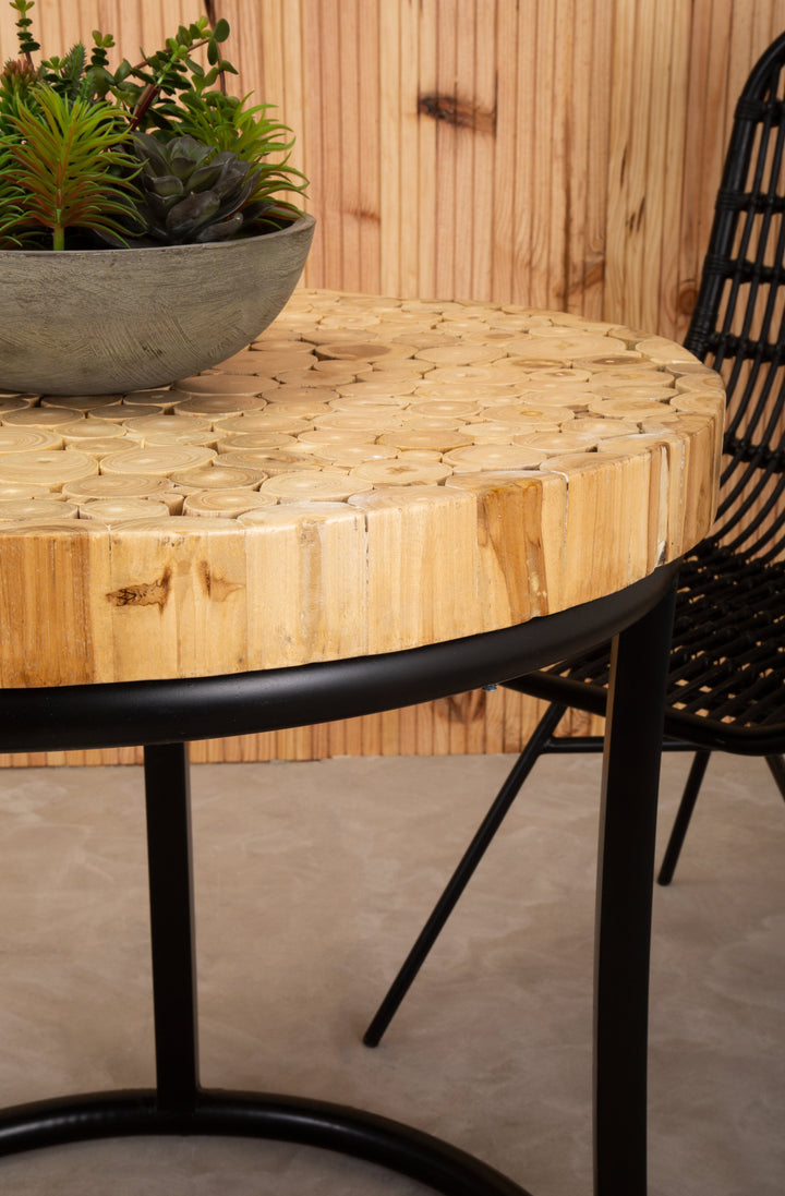 Malang Round Table with Iron Frame Base