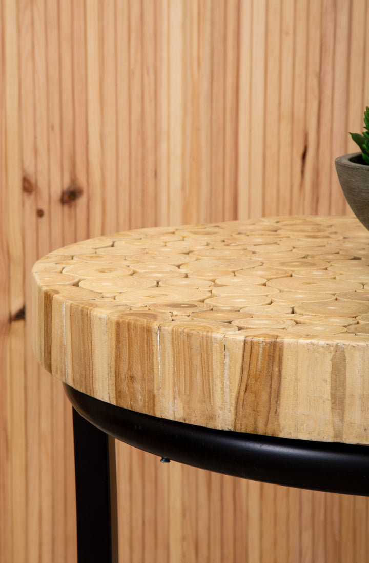 Malang Round Table with Iron Frame Base