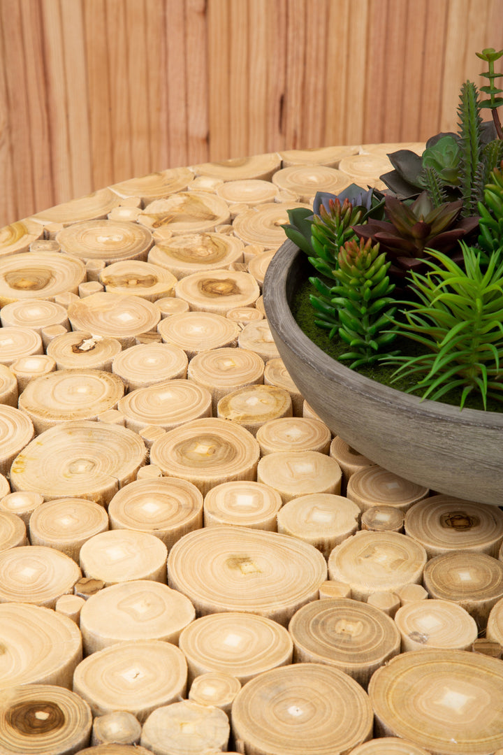 Malang Round Table with Iron Frame Base