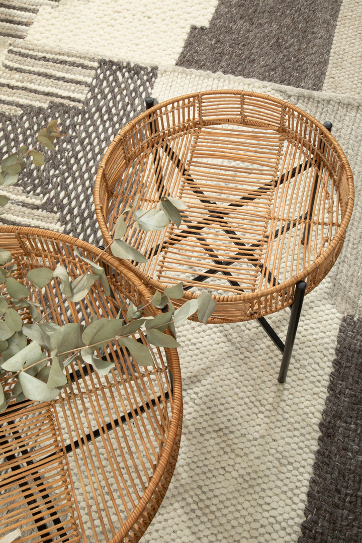 Batu Side Tables – Set of Two in Natural Rattan Finish