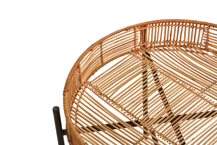 Batu Side Tables – Set of Two in Natural Rattan Finish
